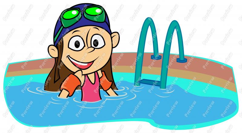 Girl Child Swimming Clip Art